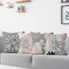 Unyqoos® Set van 4 moderne kussenslopen met bloemenpatroon voor decoratie