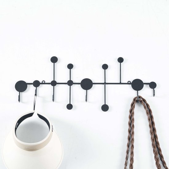 Unyqoos ® Stijlvolle Metalen Wandkapstok met Zes Haken voor Diverse Ruimtes