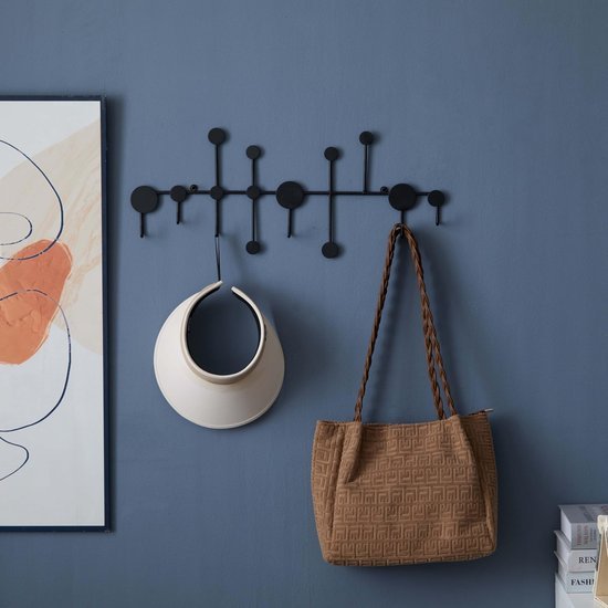 Unyqoos ® Stijlvolle Metalen Wandkapstok met Zes Haken voor Diverse Ruimtes