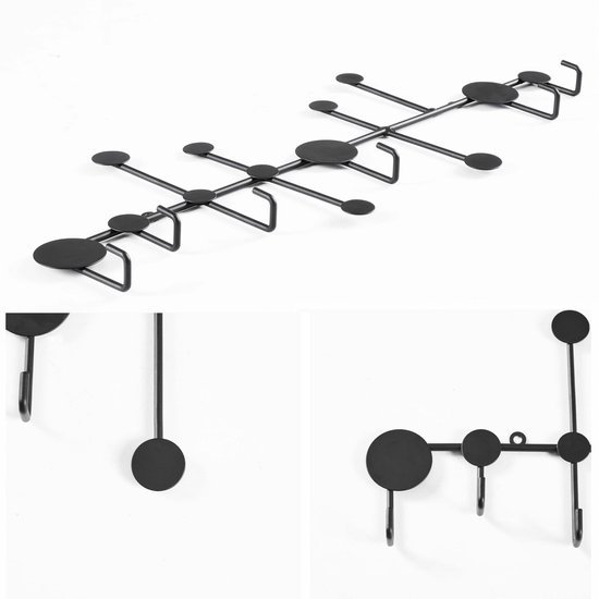 Unyqoos ® Stijlvolle Metalen Wandkapstok met Zes Haken voor Diverse Ruimtes