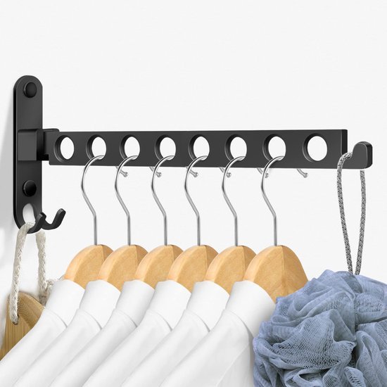 Unyqoos ® Kledinghanger met Inklapbare Wandbeugel voor Optimale Ruimtebesparing en Organisatie