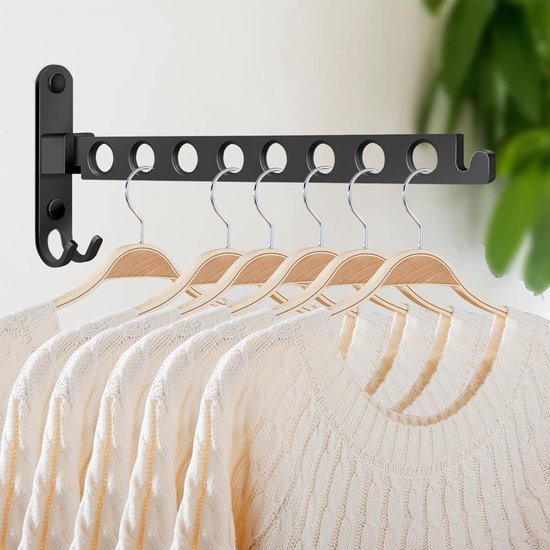 Unyqoos ® Kledinghanger met Inklapbare Wandbeugel voor Optimale Ruimtebesparing en Organisatie