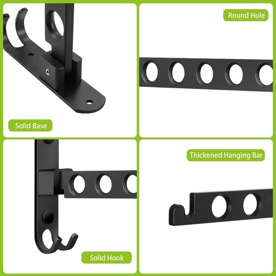 Unyqoos ® Kledinghanger met Inklapbare Wandbeugel voor Optimale Ruimtebesparing en Organisatie