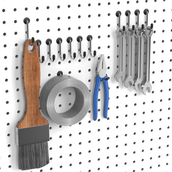 Unyqoos ® Veelzijdige Organisatieset voor Gereedschap met 146 Stuks Pegboard Haken en Accessoires