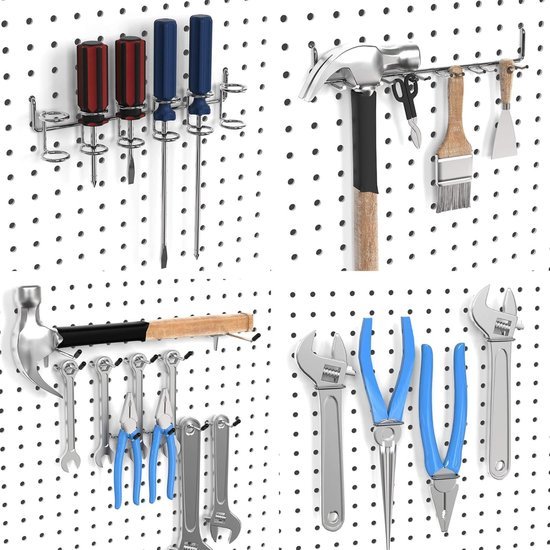 Unyqoos ® Veelzijdige Organisatieset voor Gereedschap met 146 Stuks Pegboard Haken en Accessoires