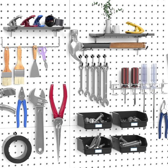 Unyqoos ® Veelzijdige Organisatieset voor Gereedschap met 146 Stuks Pegboard Haken en Accessoires