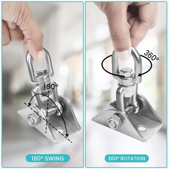 Unyqoos ® Heavy-Duty Plafondbevestigingsset voor Hangmatten en Schommels tot 450 kg Capaciteit