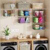 Unyqoos® Innovatieve 3-in-1 Opvouwbare Waskorven Set met 360° Draaibare Haken voor Efficiënte Opbergruimte