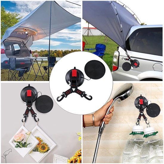 Unyqoos® Set van 2 multifunctionele zuignappen met haken voor veelzijdig gebruik