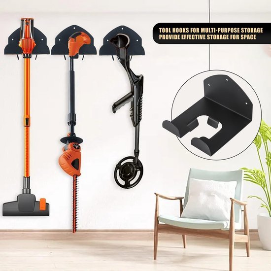 550x550-42237.jpg Unyqoos® wandhouder voor tuingereedschap en fietsen in garage of tuin
