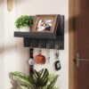 Unyqoos® Decoratieve houten wandplank met sleutelrek en opbergruimte voor elke kamer