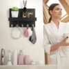 Unyqoos® Decoratieve houten wandplank met sleutelrek en opbergruimte voor elke kamer