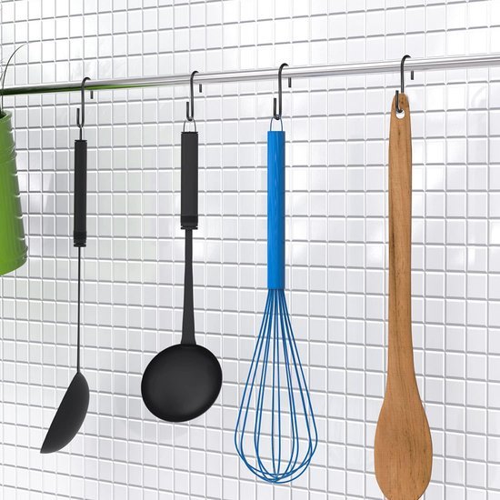 Unyqoos® Set van 22 zwarte S-vormige haken voor veelzijdig gebruik in huis en tuin