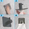550x550-42310.jpg Unyqoos® Set van 6 zelfklevende grijze handdoekhaken voor badkamer en keuken zonder boren