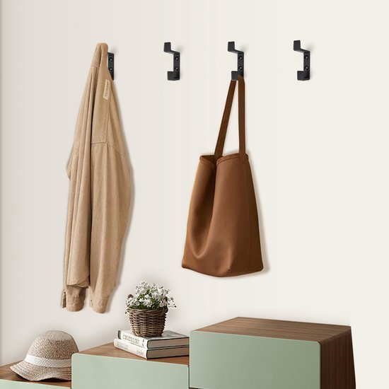 550x550-42315.jpg Unyqoos® Set van 4 zwarte wandhaken voor efficiënte opbergruimte in huis