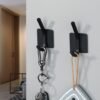Unyqoos® Zwarte zelfklevende kapstokhaken van roestvrij staal voor veelzijdig gebruik in huis