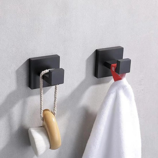 550x550-42493.jpg Unyqoos® Set van twee zwarte roestvrijstalen muurhaken voor badkamer en meer