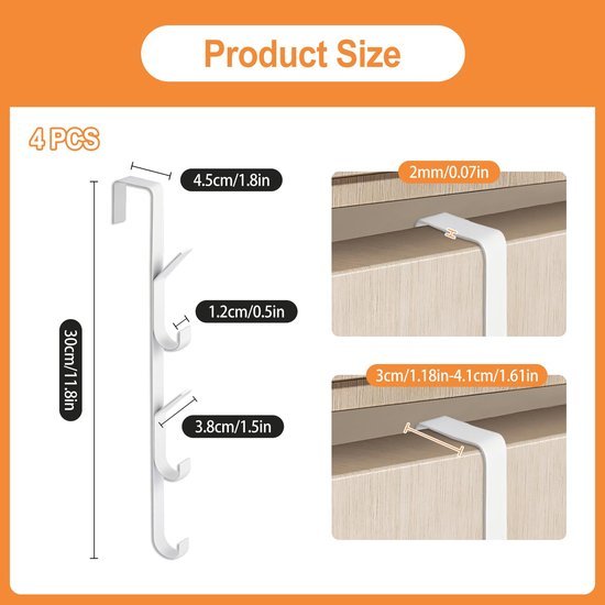 550x550-42502.jpg Unyqoos® Set van 4 deurhaken voor ruimtebesparende organisatie