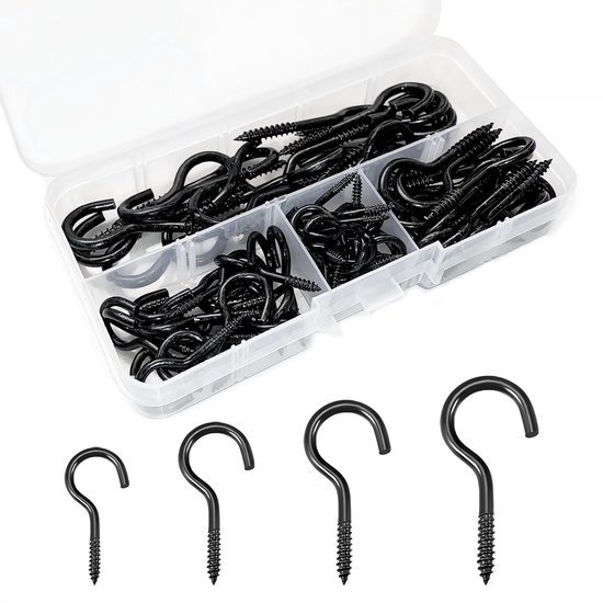 550x550-42570.jpg Unyqoos® Set van 80 veelzijdige schroefhaken voor binnen en buiten in vier maten