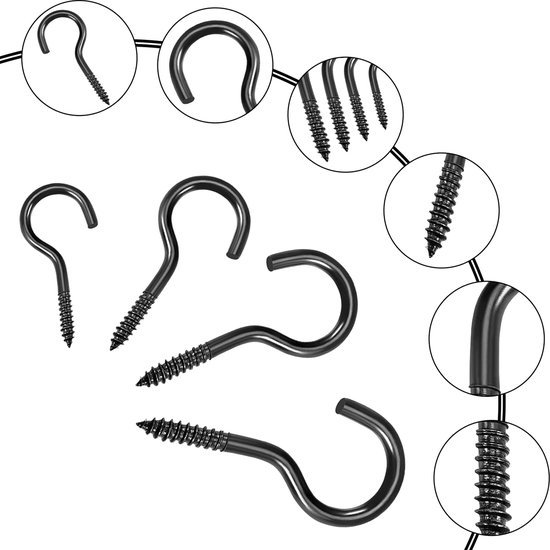 550x550-42571.jpg Unyqoos® Set van 80 veelzijdige schroefhaken voor binnen en buiten in vier maten