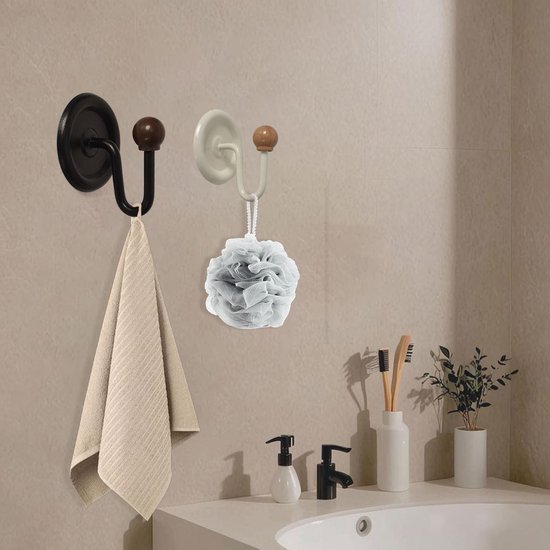 550x550-42604.jpg Unyqoos® Vierdelige set zelfklevende wandhaken met houtmotief voor veelzijdig gebruik