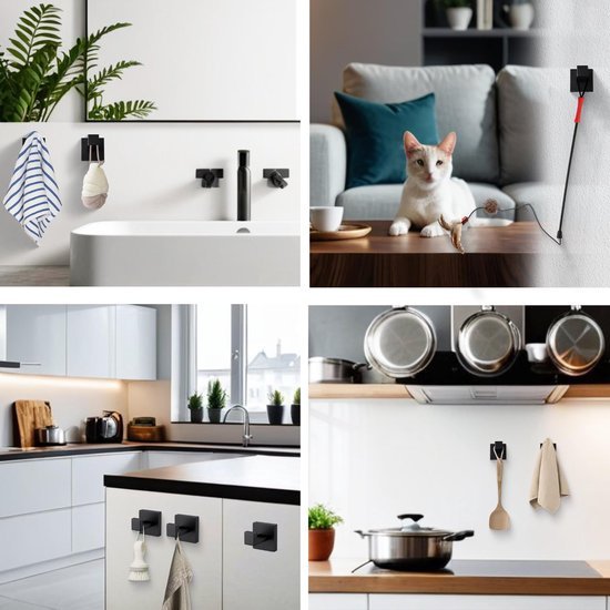 550x550-42623.jpg Unyqoos® Set van twee matzwarte wandhaken voor badkamer en keuken met moderne uitstraling