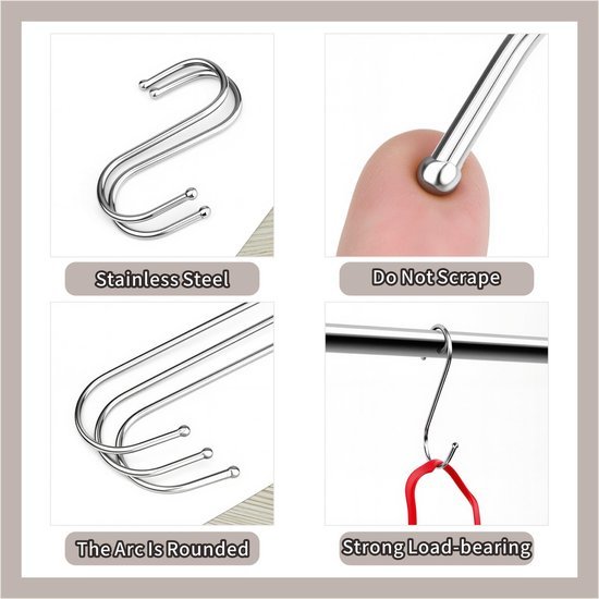 550x550-42676.jpg Unyqoos® Set van 20 roestvrijstalen S-haken voor veelzijdig gebruik in huis en tuin