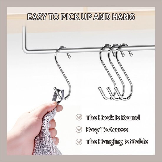 550x550-42679.jpg Unyqoos® Set van 20 roestvrijstalen S-haken voor veelzijdig gebruik in huis en tuin
