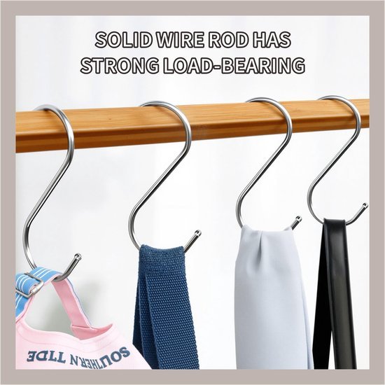 550x550-42682.jpg Unyqoos® Set van 20 roestvrijstalen S-haken voor veelzijdig gebruik in huis en tuin