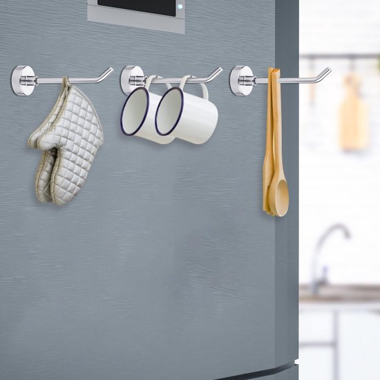 Unyqoos® Set van 6 robuuste magnetische haken voor veelzijdig gebruik in huis en kantoor
