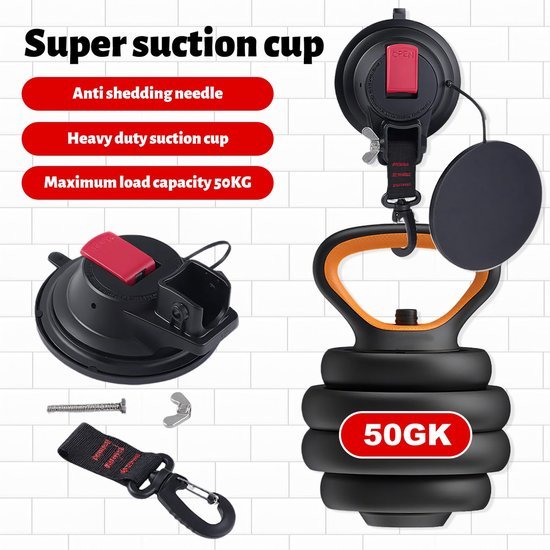 550x550-42741.jpg Unyqoos® Set van 2 Sterke Zuignappen met Haak voor Veilig Kamperen en Reizen