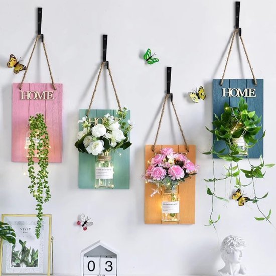 Unyqoos® Set van 6 stevige wandhaken voor bloemenmanden en lantaarns
