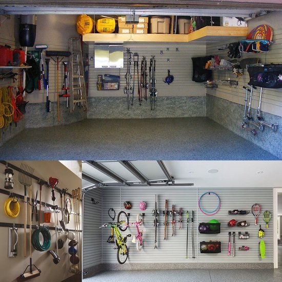 Unyqoos® Zware multifunctionele garage-opslaghaken voor wandmontage van gereedschappen en fietsen, set van 4 grote U-haken