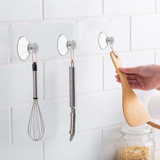 Unyqoos® Transparante zuignappen met schroefstang voor veelzijdig gebruik in badkamer