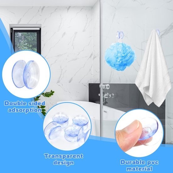 550x550-42877.jpg Unyqoos® Set van 20 transparante dubbelzijdige zuignappen voor diverse oppervlakken