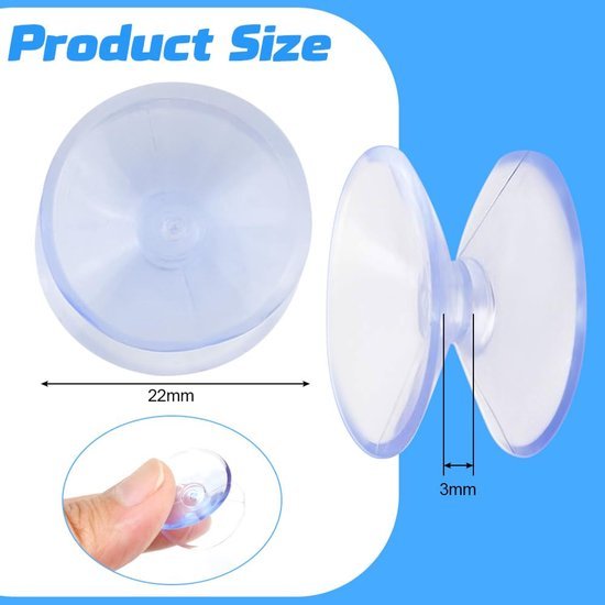 550x550-42880.jpg Unyqoos® Set van 20 transparante dubbelzijdige zuignappen voor diverse oppervlakken
