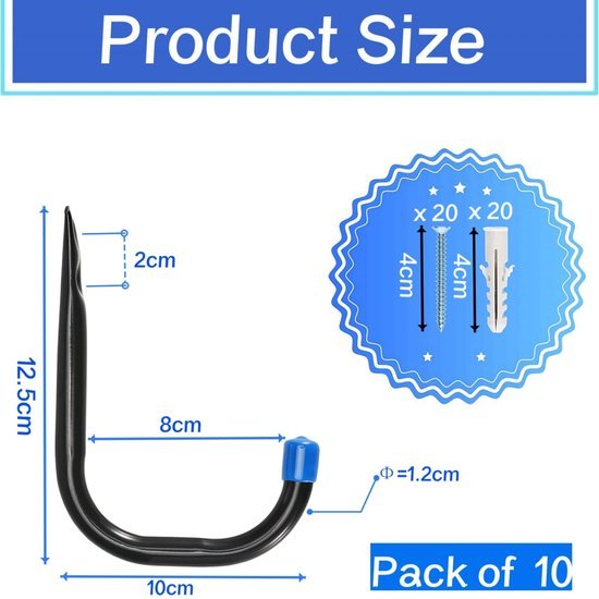 550x550-42900.jpg Unyqoos® Set van 10 robuuste wandhouders voor veelzijdige opslag en organisatie