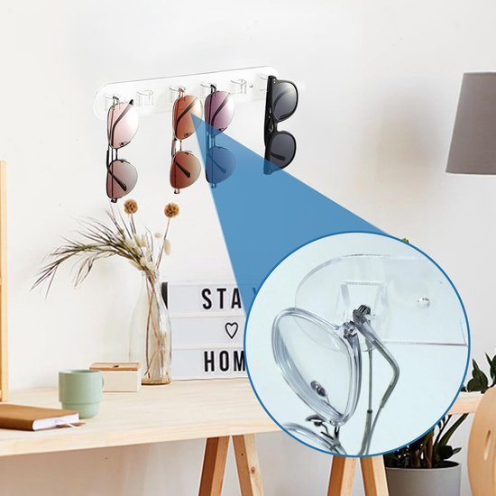 Unyqoos® Stijlvolle en Praktische Muurbevestigde Brillenhouder voor Zes Zonnebrillen in Acryl