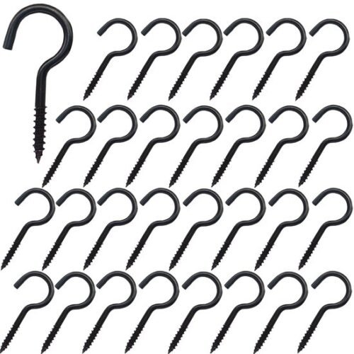 550x550-42952.jpg Unyqoos® Set van 30 Roestbestendige Zwarte Schroefhaken voor Binnen en Buiten