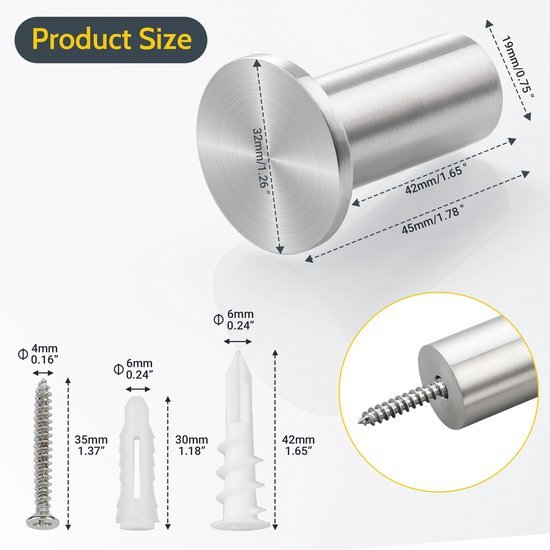 550x550-43062.jpg Unyqoos® Set van vier roestvrijstalen wandhaken voor veelzijdig gebruik in huis