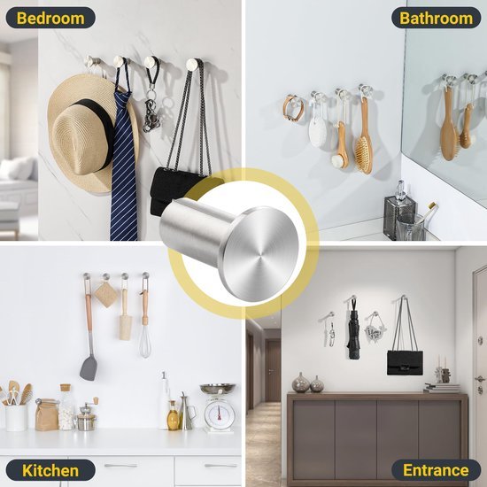 550x550-43065.jpg Unyqoos® Set van vier roestvrijstalen wandhaken voor veelzijdig gebruik in huis