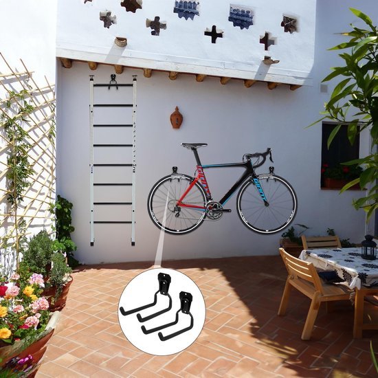 550x550-43141.jpg Unyqoos® Zwarte Dubbele Wandhaken voor Zware Belasting - Ideaal voor Garage en Tuinopslag