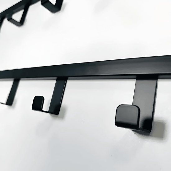Unyqoos® Moderne Zwarte Wandgarderobe met 15 Haken voor Diverse Toepassingen