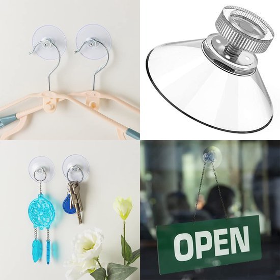 550x550-43172.jpg Unyqoos® Set van 8 Transparante Zuignappen 41 mm met Schroefdraad en Kartelmoer