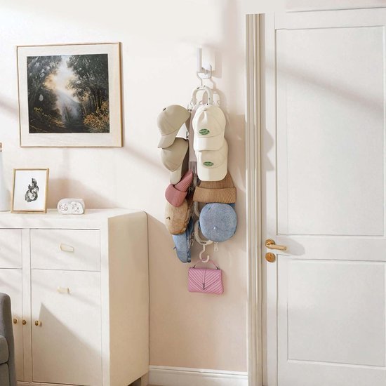 550x550-43234.jpg Unyqoos® Ruimtebesparende hoeden- en accessoirehouder met 12 draaibare haken voor diverse items