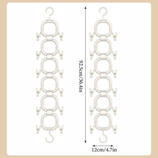550x550-43235.jpg Unyqoos® Ruimtebesparende hoeden- en accessoirehouder met 12 draaibare haken voor diverse items