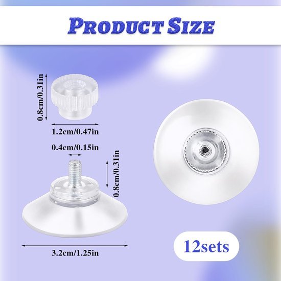 550x550-43276.jpg Unyqoos® Set van 12 verstelbare zuignappen met schroefdraad voor veelzijdig gebruik