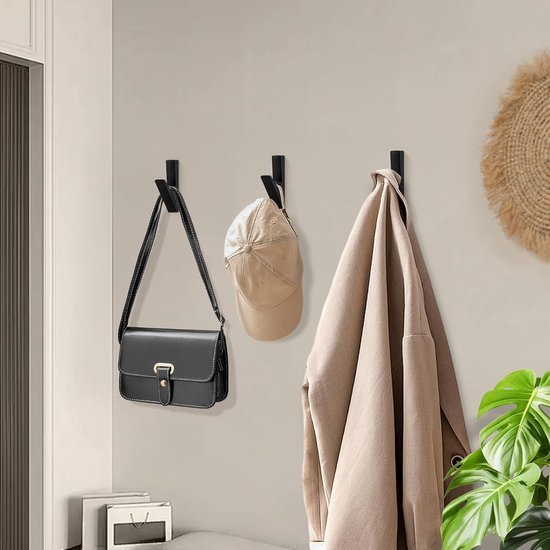 550x550-43297.jpg Unyqoos® Set van zes zwarte wandhaken voor diverse ruimtes en toepassingen