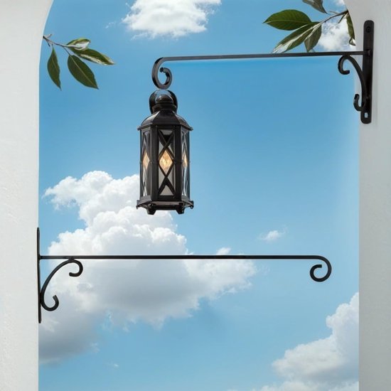 550x550-43301.jpg Unyqoos® Set van twee handgesmede wandhaken voor buiten, vintage stijl, 50 cm zwart