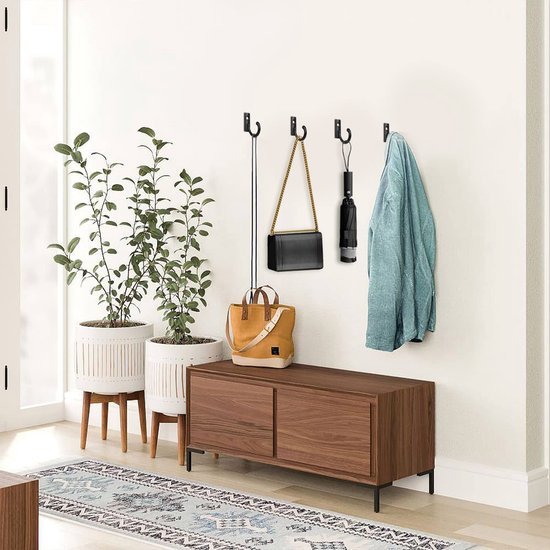 Unyqoos® Klassieke zwarte wandhaken set van 20 voor diverse kamers met schroeven